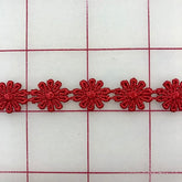 Non-Metallic Trim - 1/2-inch Venise Lace Flower Trim Red